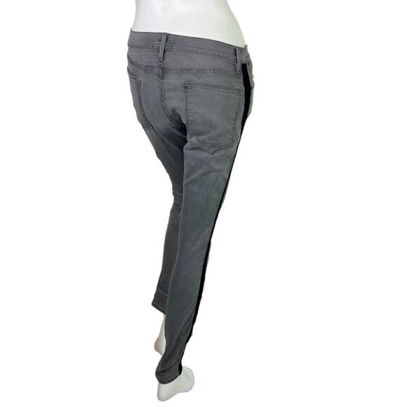 Frame Denim Le High Skinny Jeans in Gray Grimes Wash Velvet Tux Stripe Size 31 - Picture 4 of 9